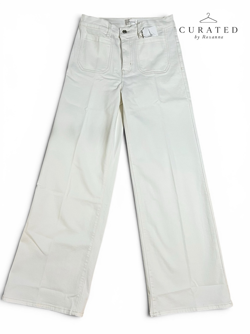 FRAME Le Slim Palazzo White Jeans | Size 26 | High Rise Wide Leg | NWT